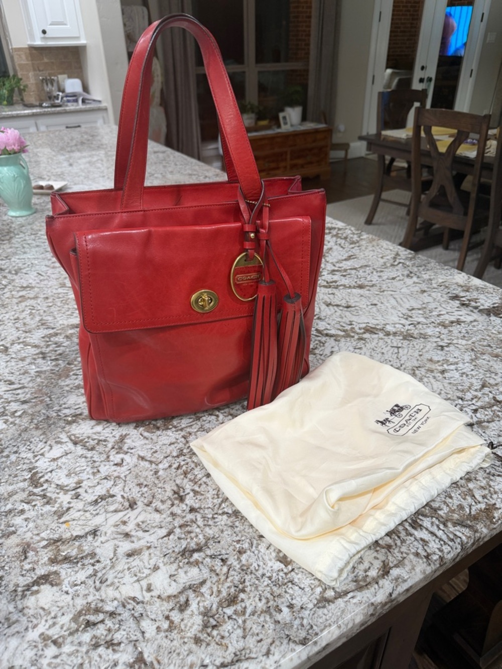 COACH POCKET TOTE LEGACY AMERICAN ICONS 19982 W/OG TASSEL HANGTAG & BRASS FOB